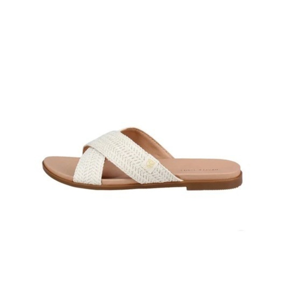 Draper James Women's Alex Raffia White Crossed Strap Sandals Size 7